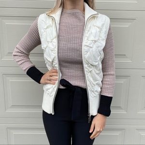 WHBM White Zip Up Vest